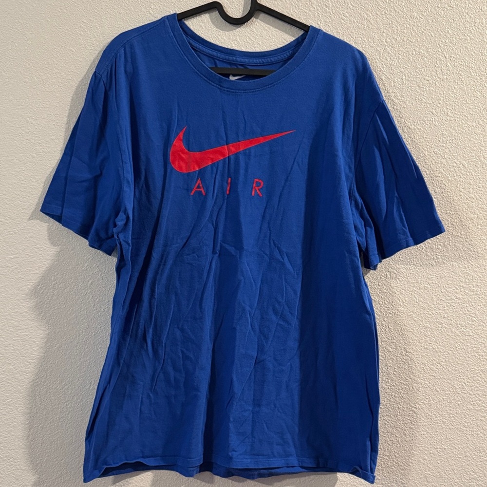 Nike Air Blue Tee with Red Swoosh